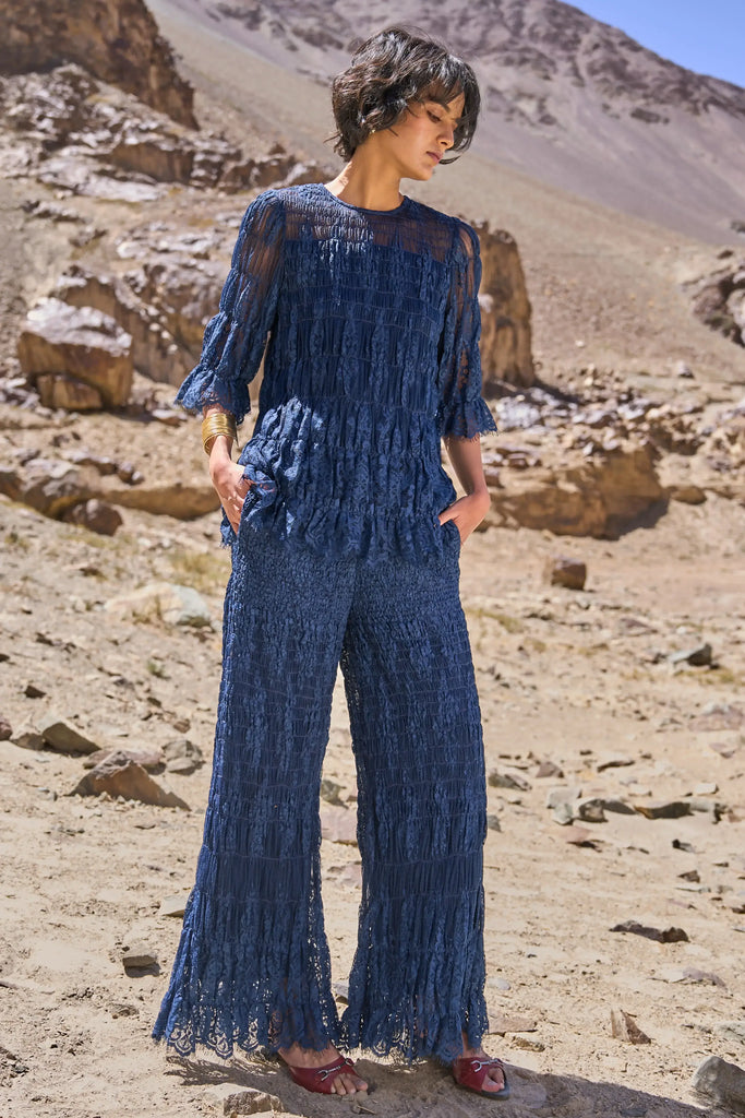 ALLOVER RUCHED LACE TOP dash and dot