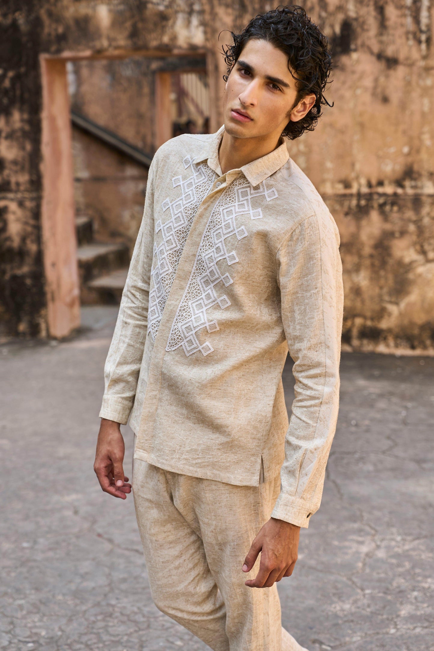 TEXTURED LINEN SET - dash and dot