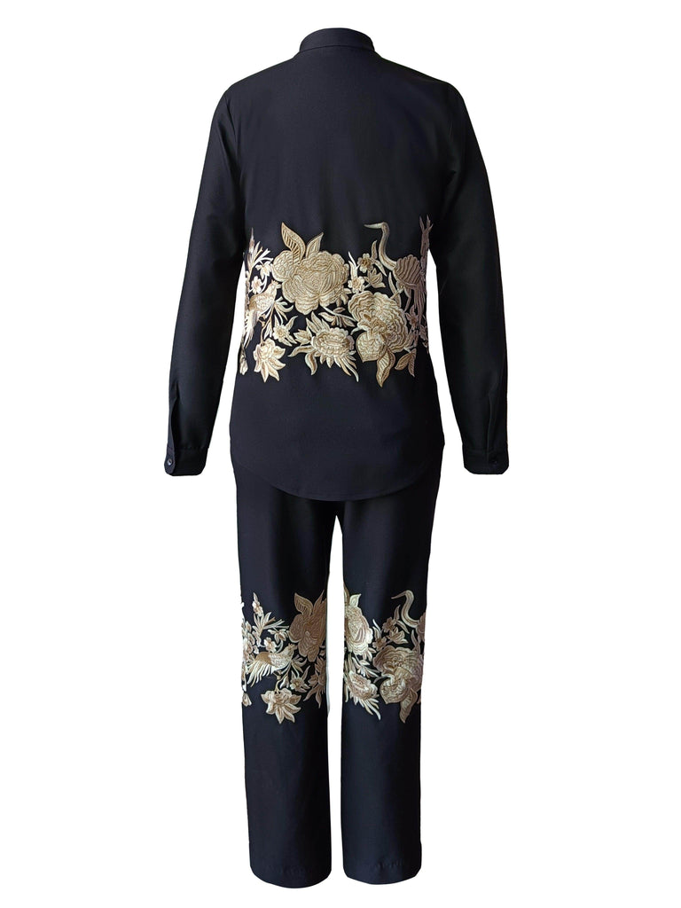 PLACEMENT EMBROIDERED FULL SLEEVE SET - dash and dot dash and dot