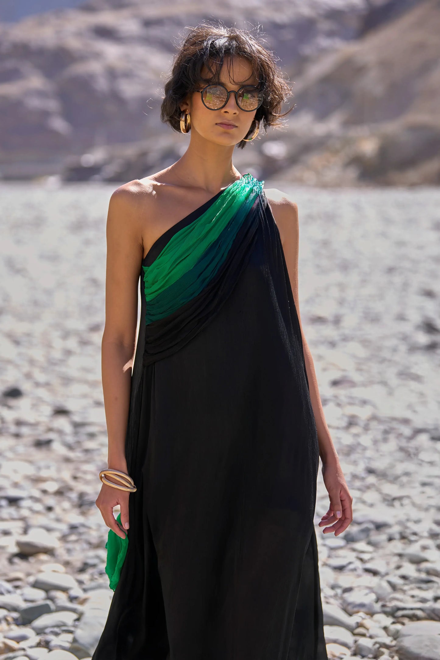 OMBRÉ DRAPED SARI GOWN