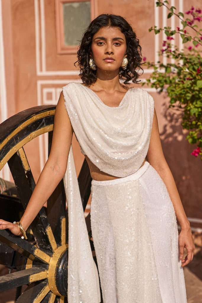 DRAPED SEQUIN TOP - dash and dot dash and dot