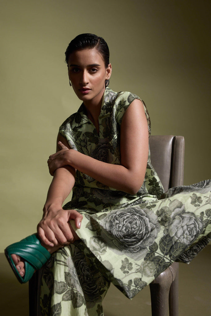 FLORAL LINEN SLEEVELESS SET - dash and dot dash and dot