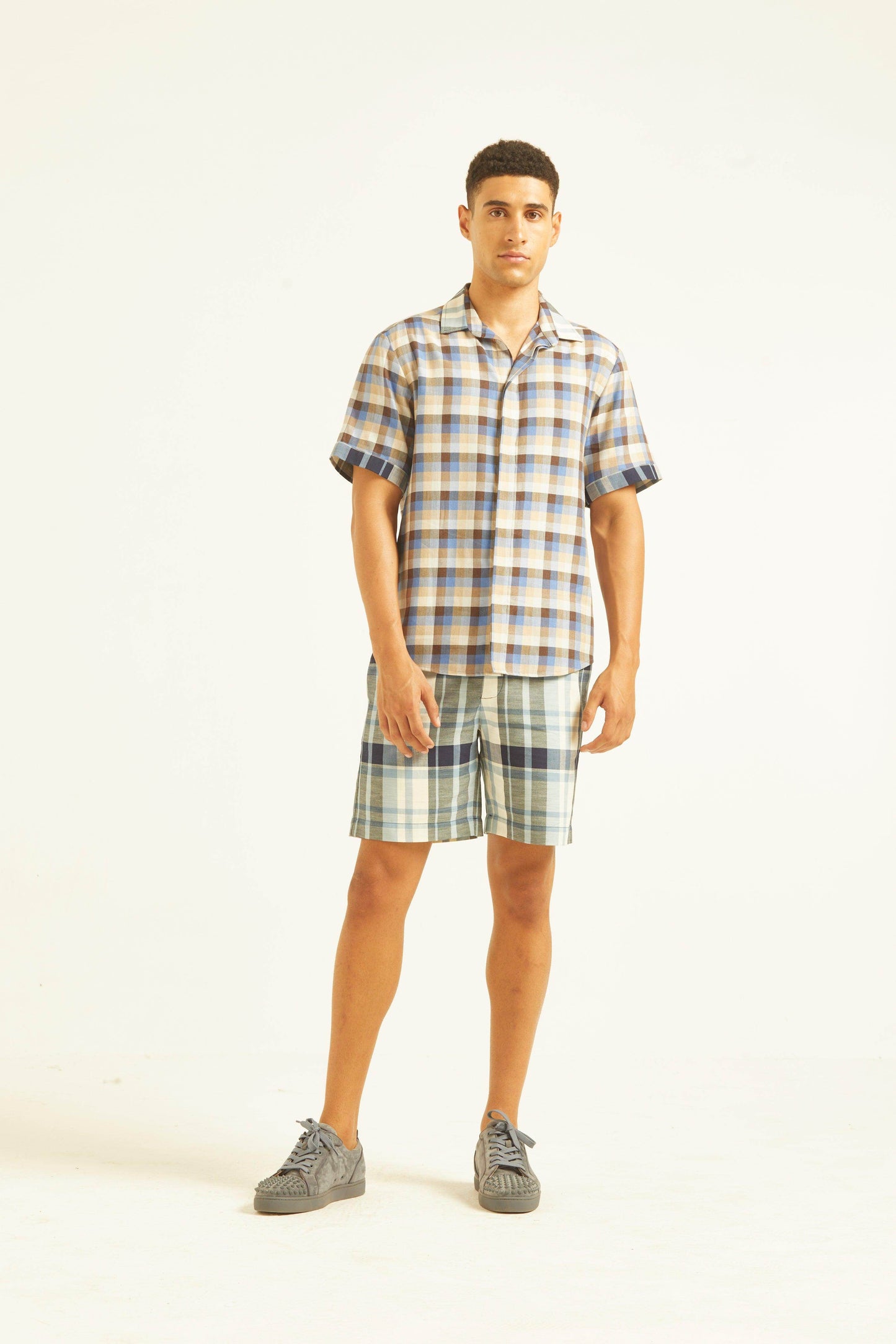 TWO CHECKS SHORTS SET - dash and dot