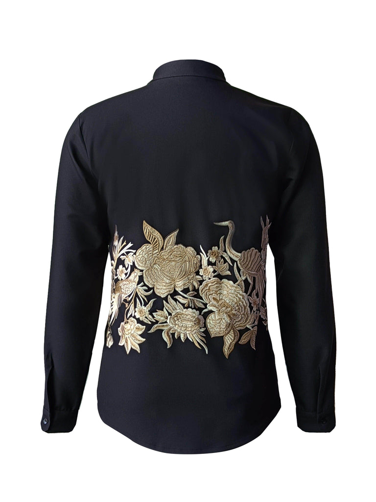 PLACEMENT EMBROIDERED FULL SLEEVE SHIRT - dash and dot dash and dot