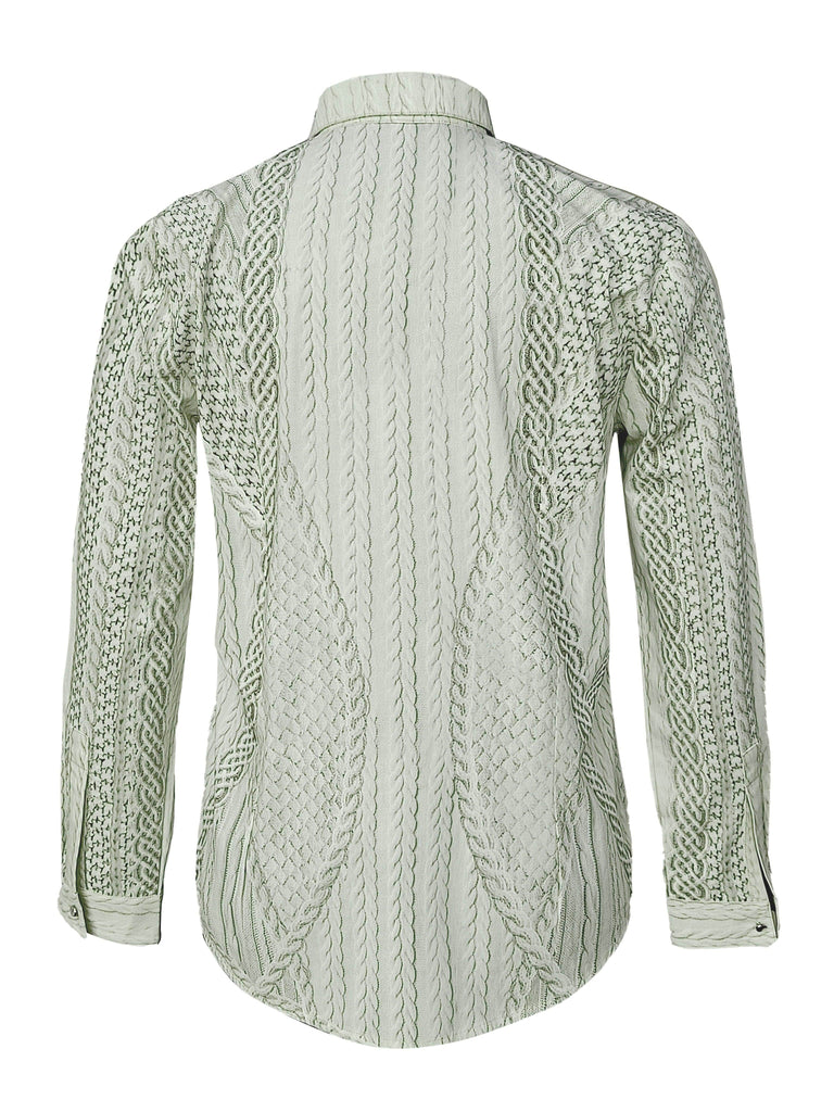 PRINTED CABLE KNIT SHIRT - dash and dot dash and dot