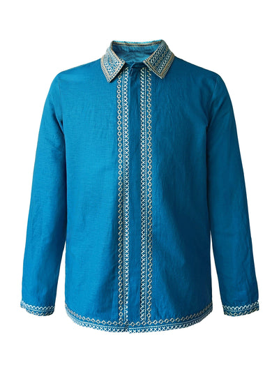 CONTRAST STITCH SHIRT - dash and dot