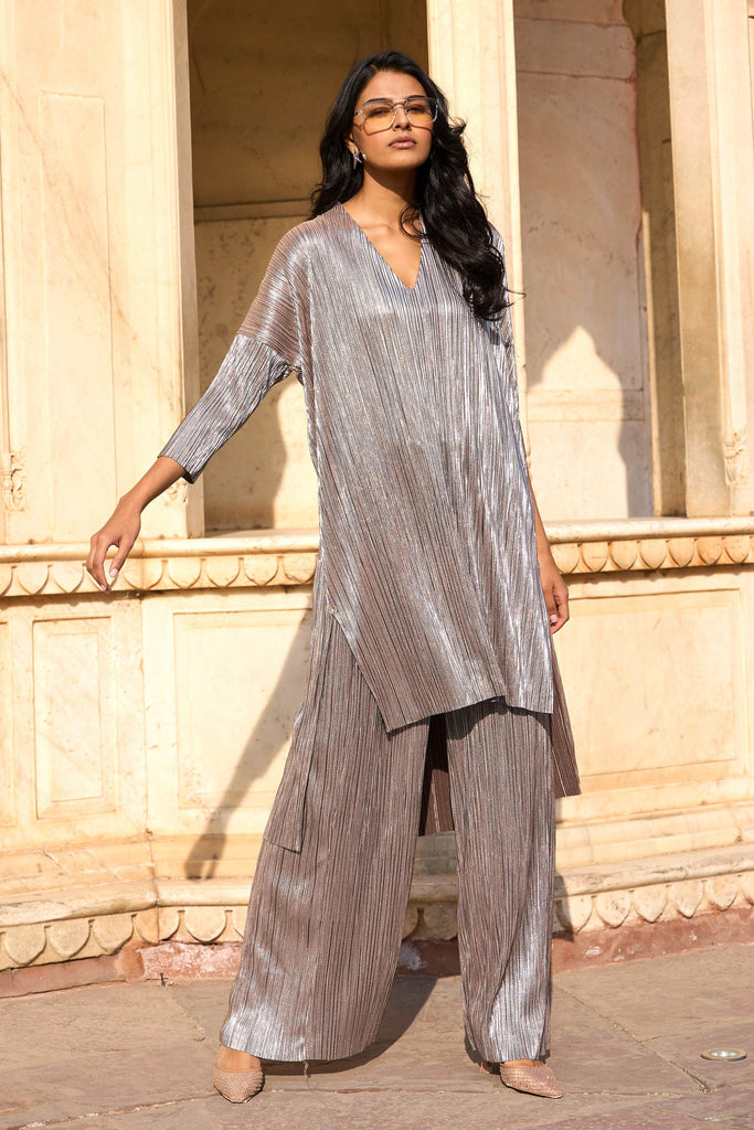 PLEATED LAMÉ SET - dash and dot dash and dot