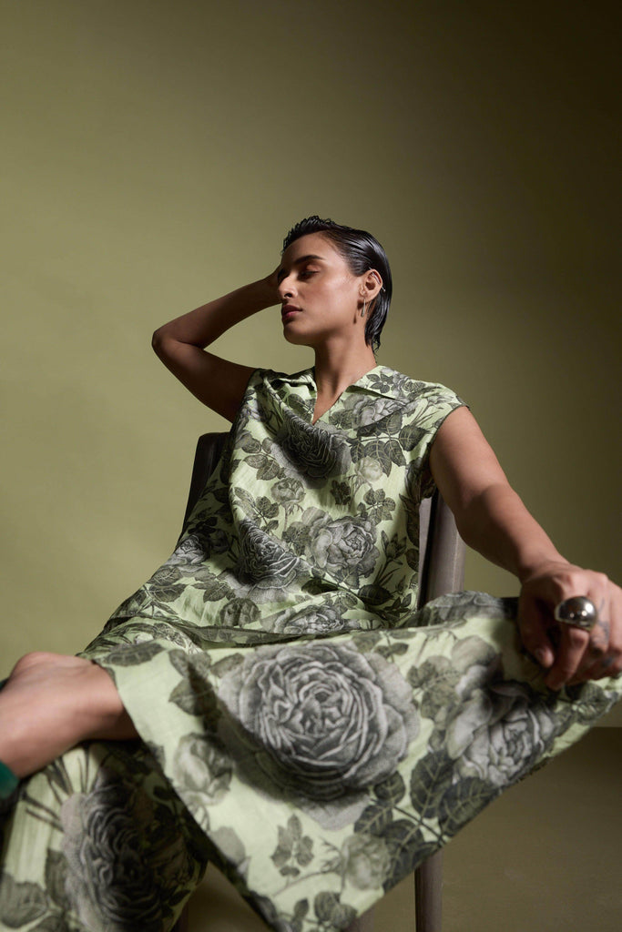 FLORAL LINEN SLEEVELESS SET - dash and dot dash and dot