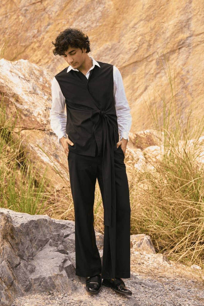 SIDE TIE SLEEVELESS SUIT - dash and dot dash and dot