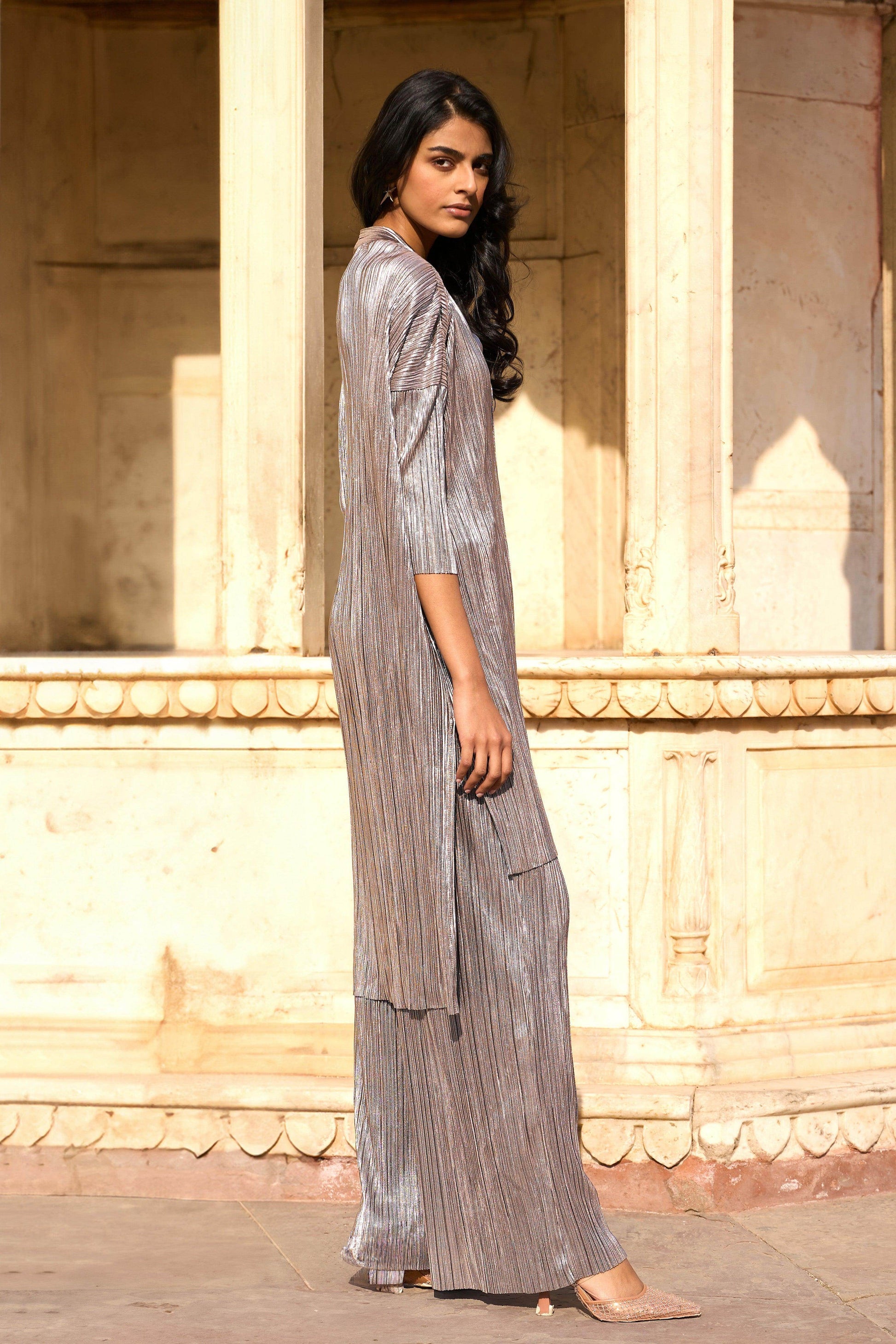 PLEATED LAMÉ SET - dash and dot