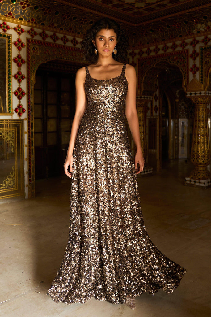 GOLD SEQUIN GOWN - dash and dot dash and dot