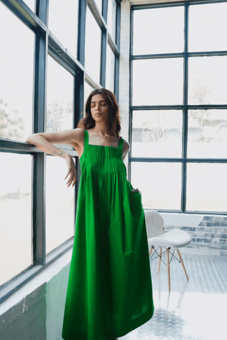 Dash and Dot - GREEN POPLIN MIDI | Online Store dash and dot Dash and Dot - GREEN POPLIN MIDI | Online Store dash and dot