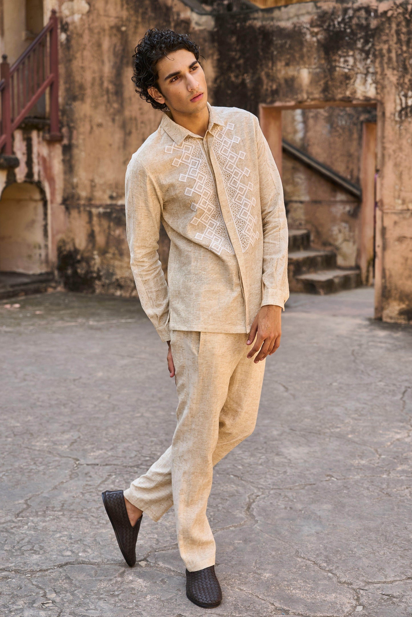 TEXTURED LINEN SET - dash and dot