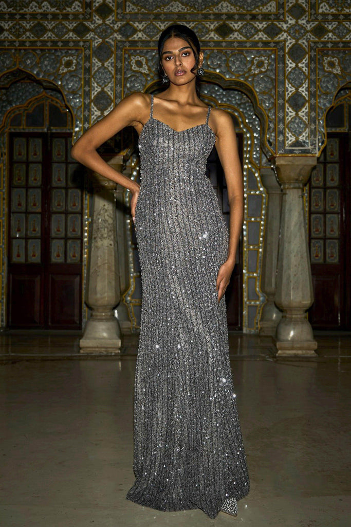 SEQUIN TEXTURED GOWN - dash and dot dash and dot