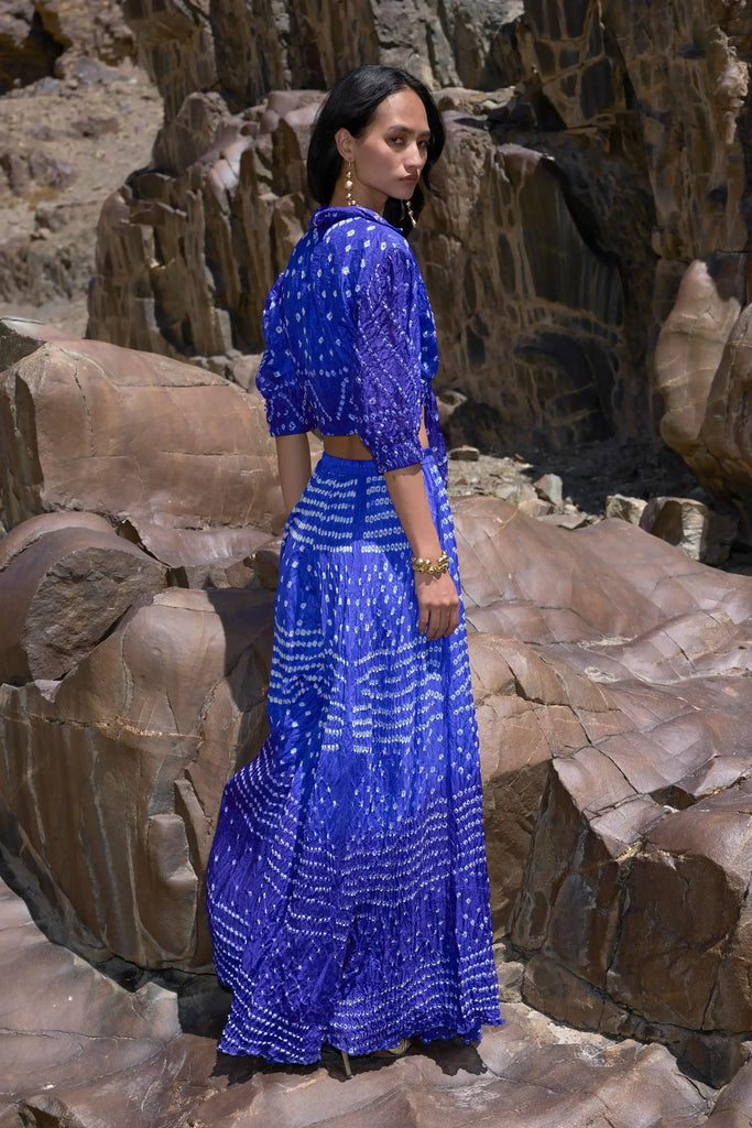 BANDHANI TOP & FLARED PANT dash and dot