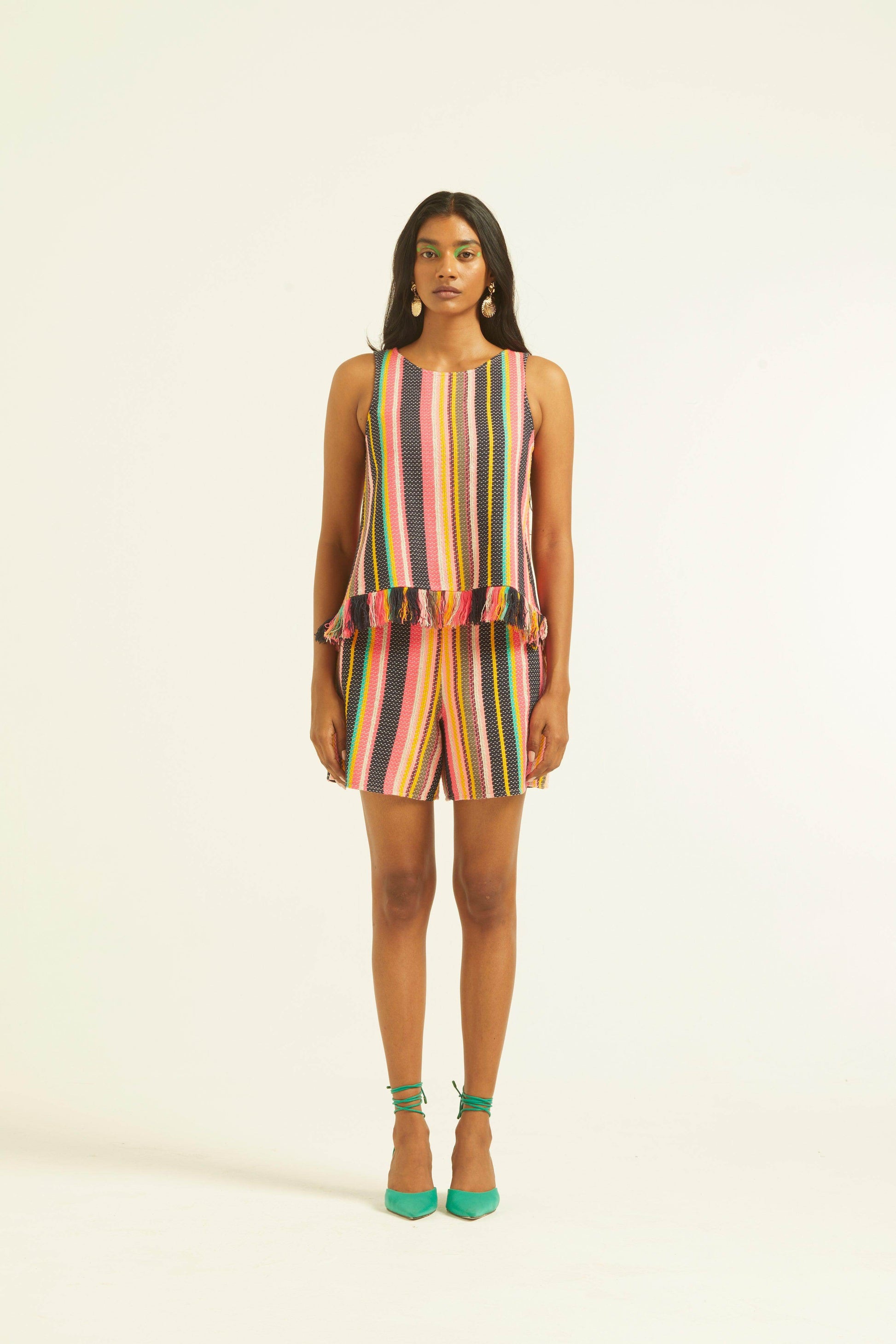 SLEEVELESS MULTI STRIPE TOP - dash and dot