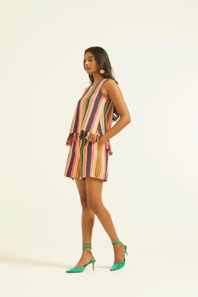 SLEEVELESS MULTI STRIPE SET - dash and dot dash and dot