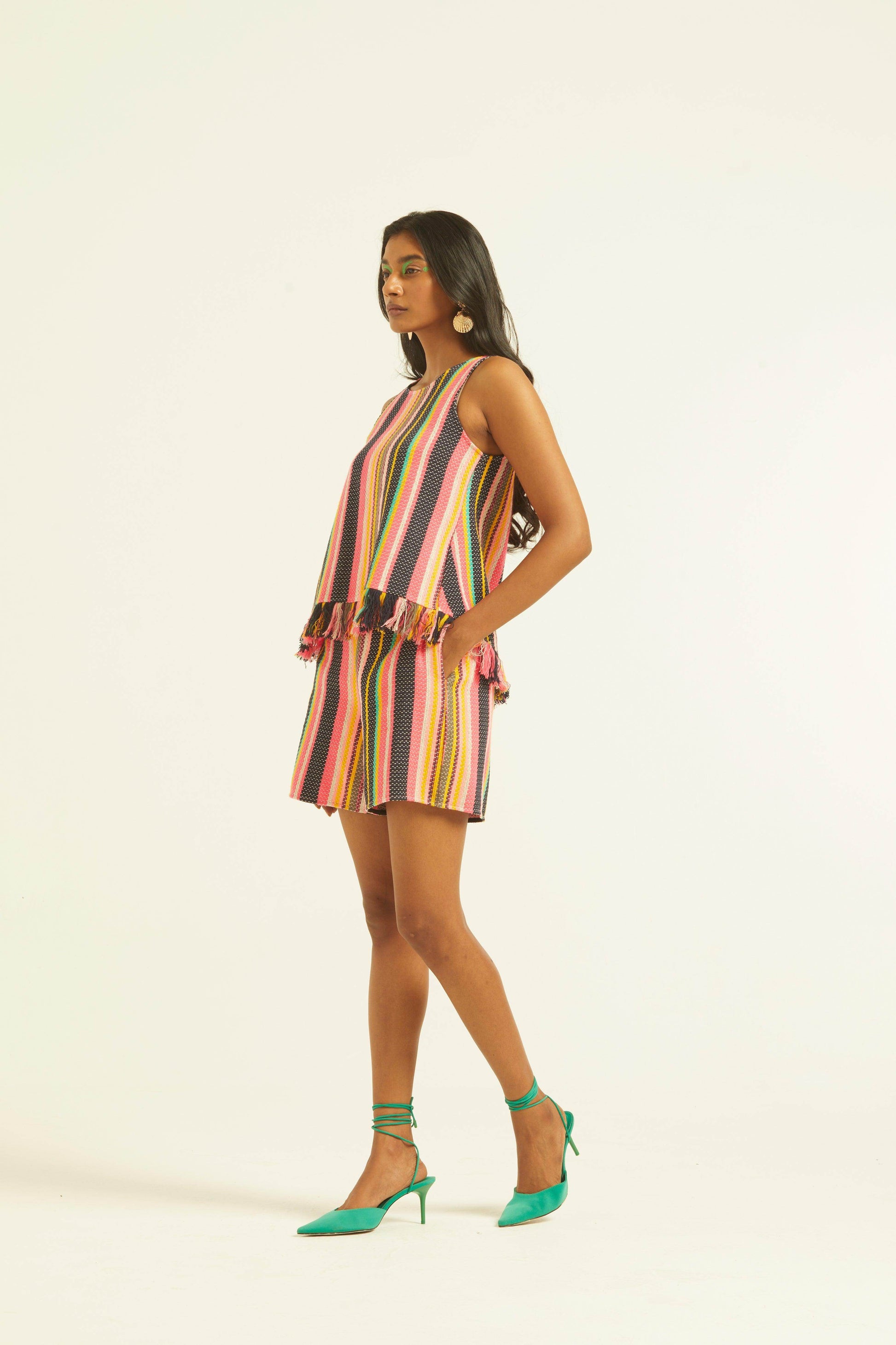 SLEEVELESS MULTI STRIPE TOP - dash and dot