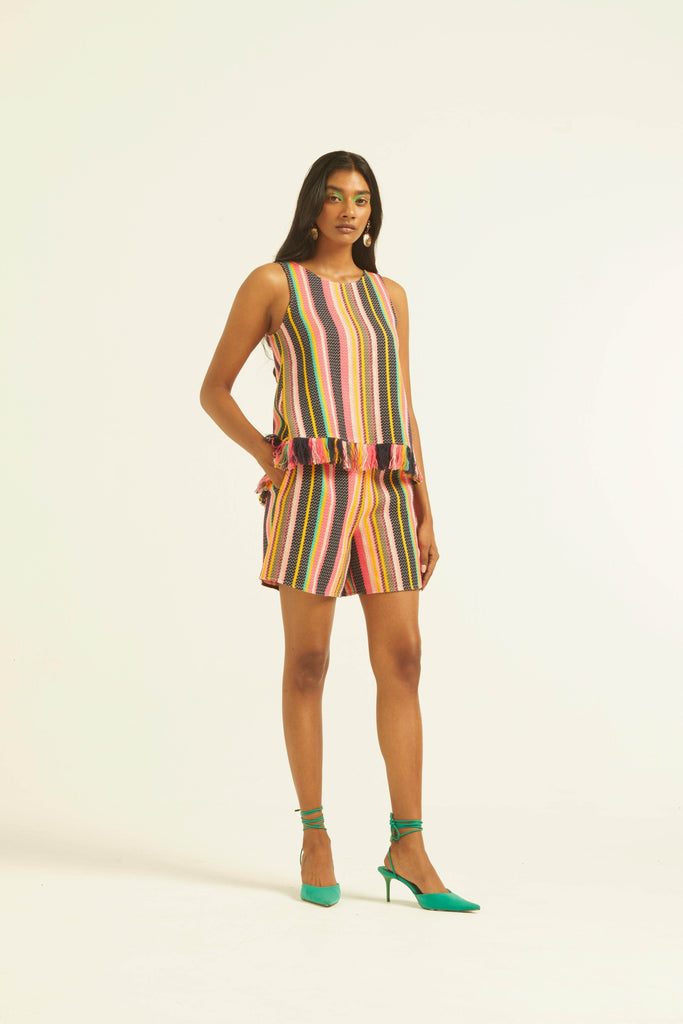 SLEEVELESS MULTI STRIPE TOP - dash and dot dash and dot