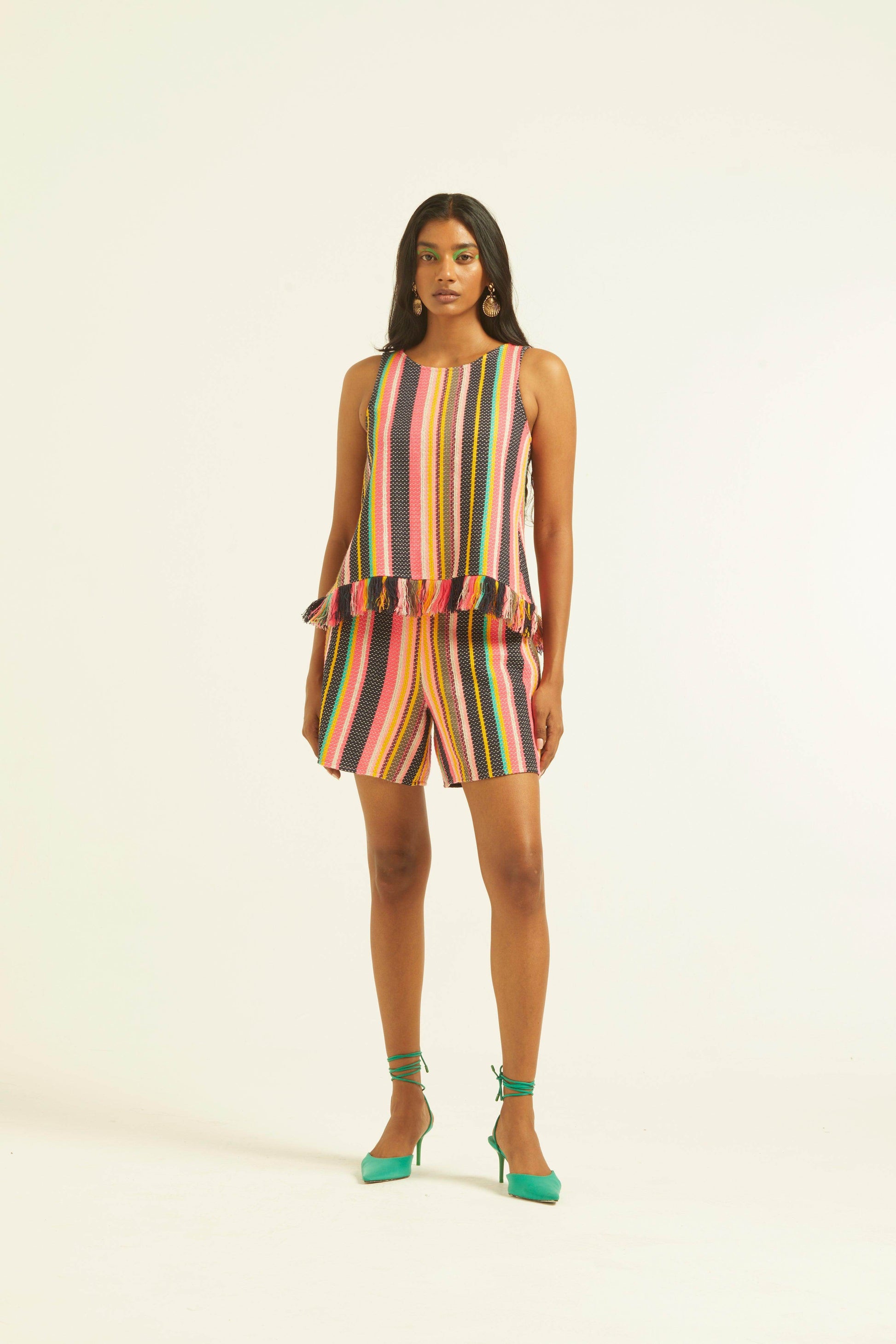 SLEEVELESS MULTI STRIPE TOP - dash and dot