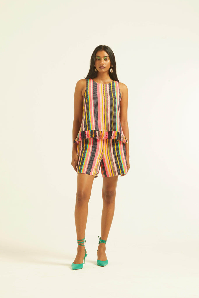 SLEEVELESS MULTI STRIPE SET - dash and dot dash and dot