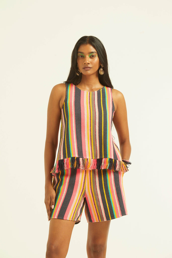 SLEEVELESS MULTI STRIPE TOP - dash and dot dash and dot
