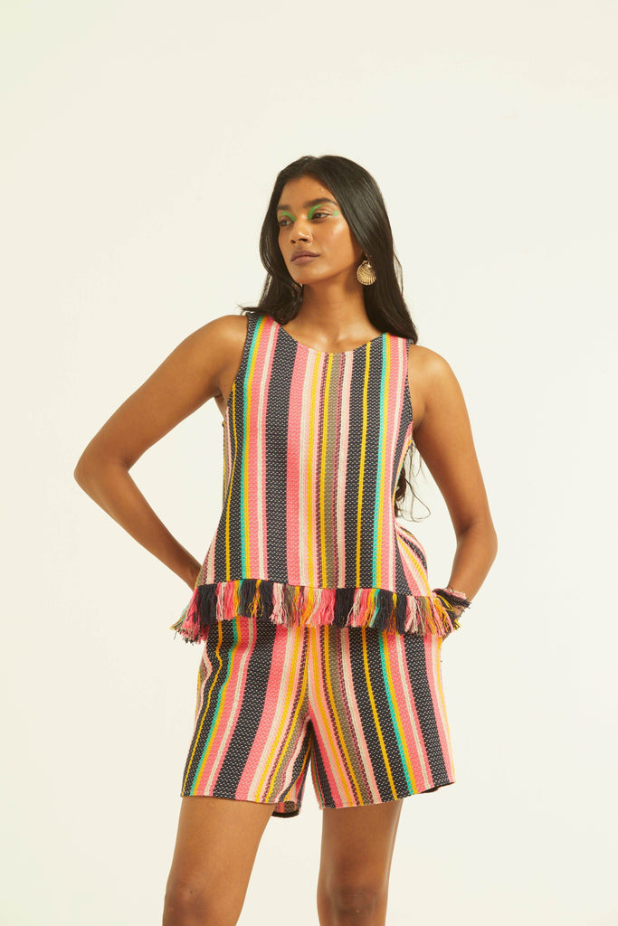 SLEEVELESS MULTI STRIPE SET - dash and dot dash and dot