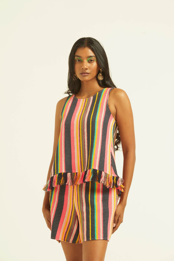 SLEEVELESS MULTI STRIPE TOP - dash and dot dash and dot