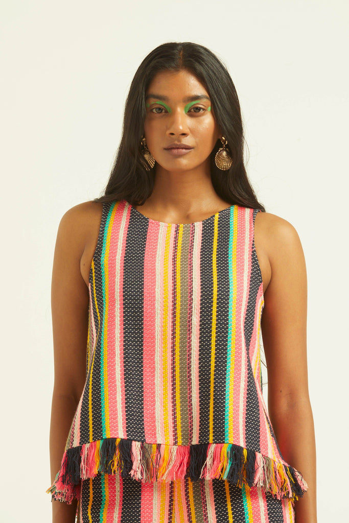 SLEEVELESS MULTI STRIPE TOP - dash and dot dash and dot