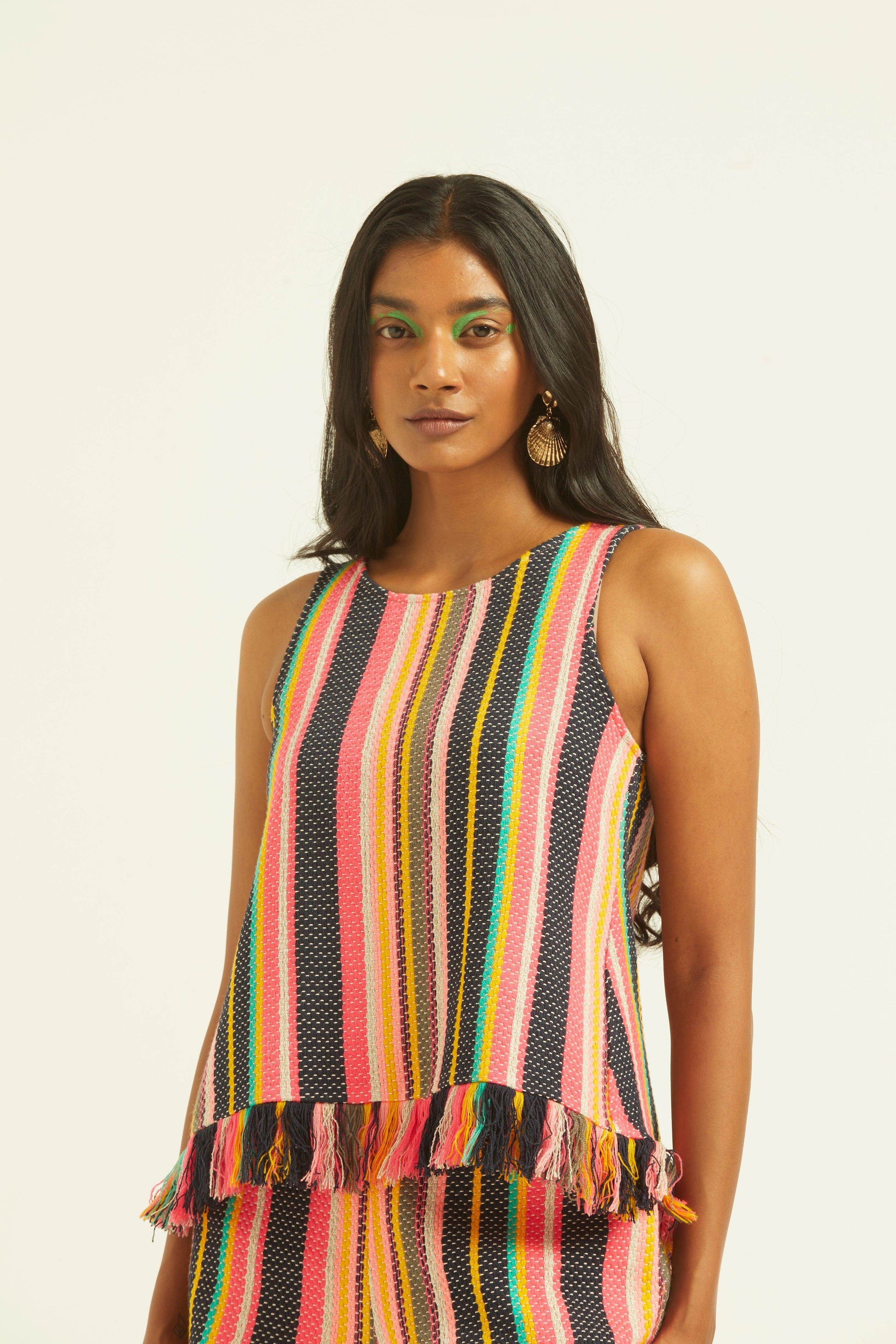 SLEEVELESS MULTI STRIPE TOP - dash and dot