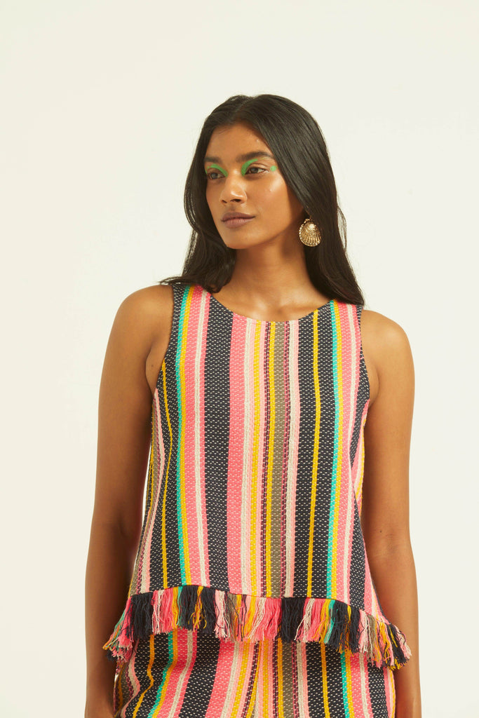 SLEEVELESS MULTI STRIPE SET - dash and dot dash and dot