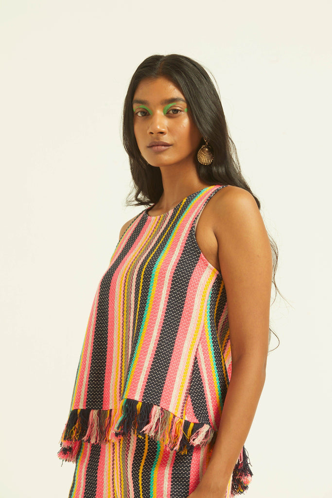 SLEEVELESS MULTI STRIPE SET - dash and dot dash and dot