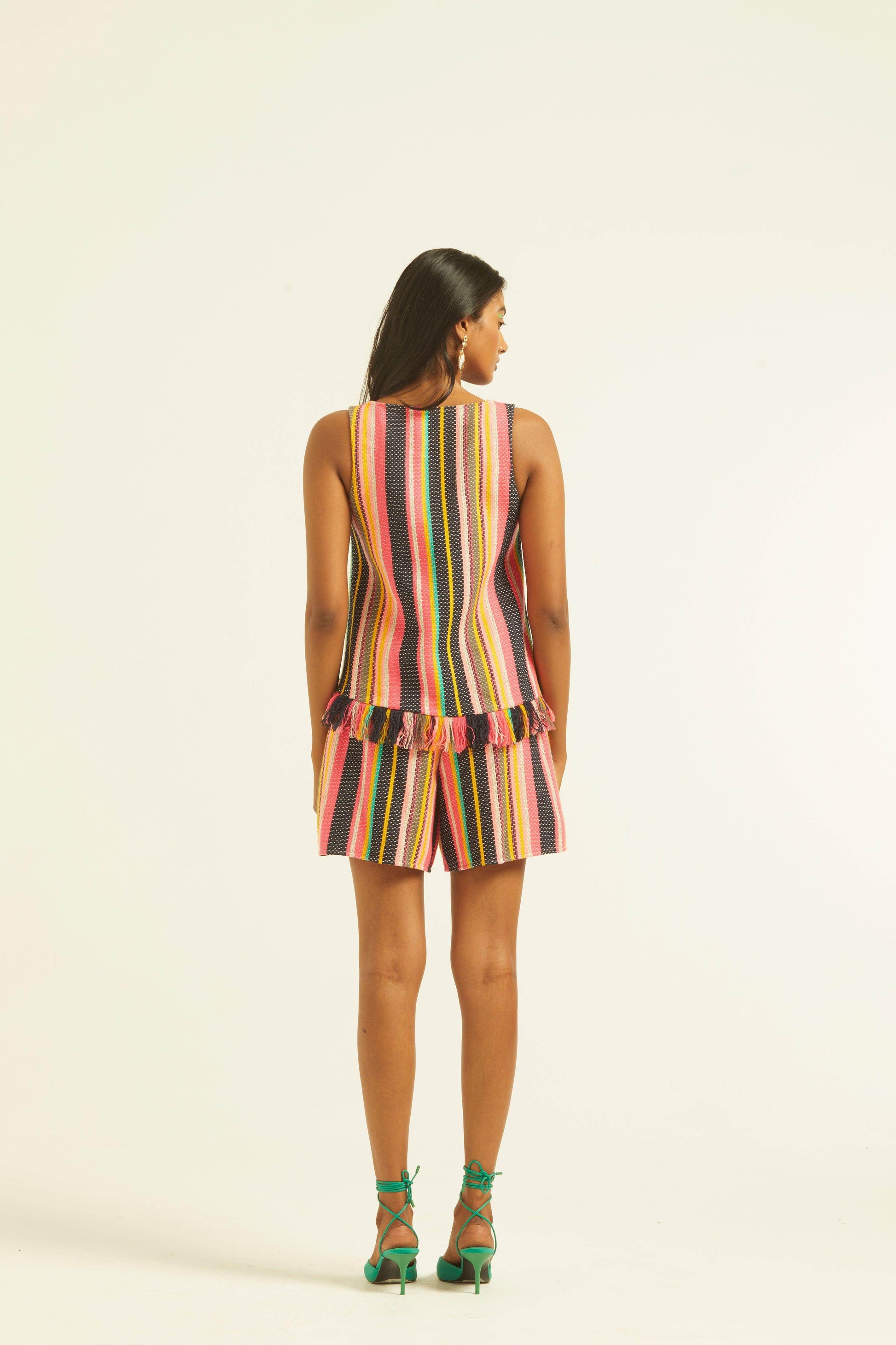 SLEEVELESS MULTI STRIPE TOP - dash and dot