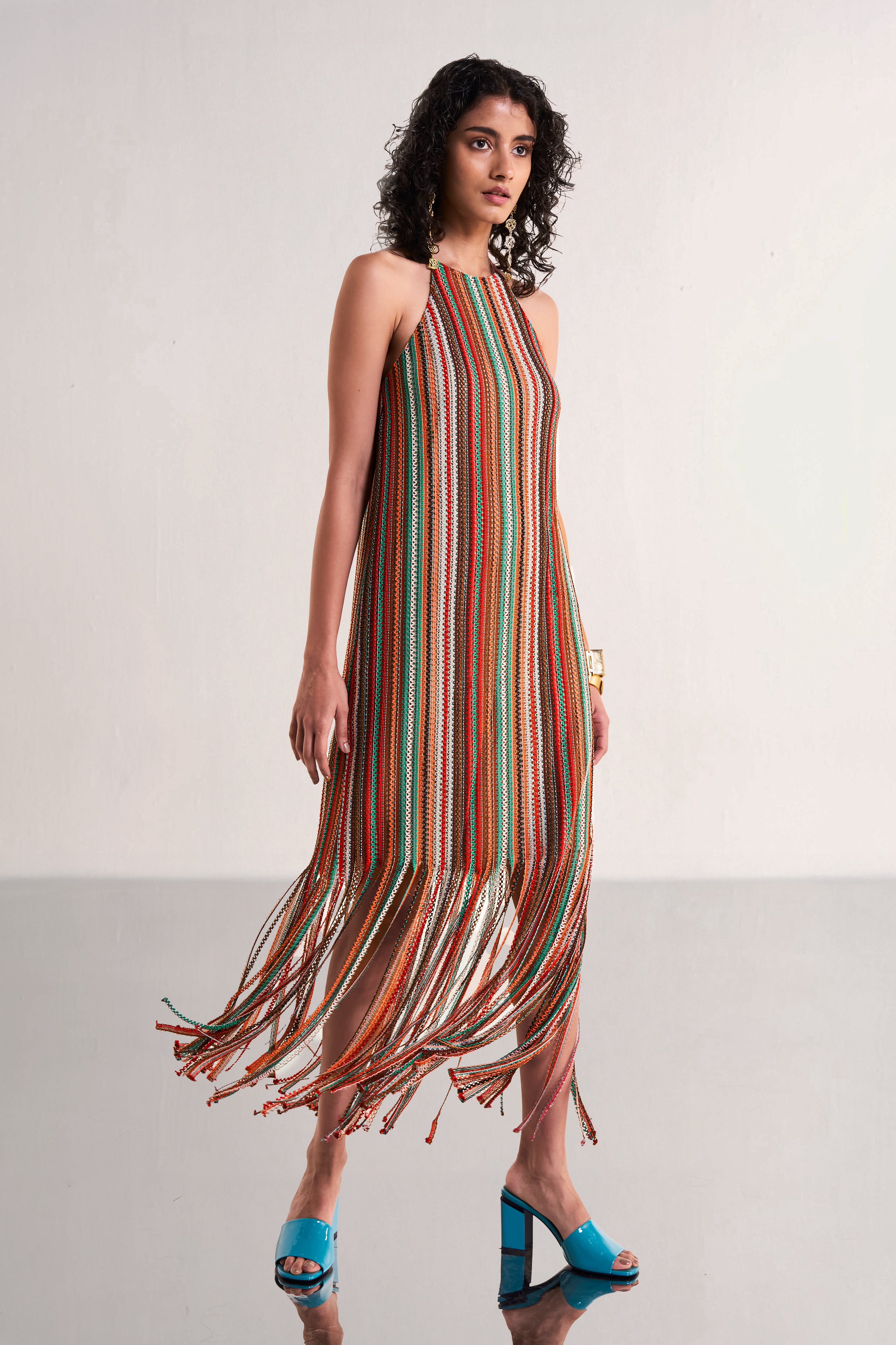 hantas knit fringe dress HALTER NECK 90's Vibes