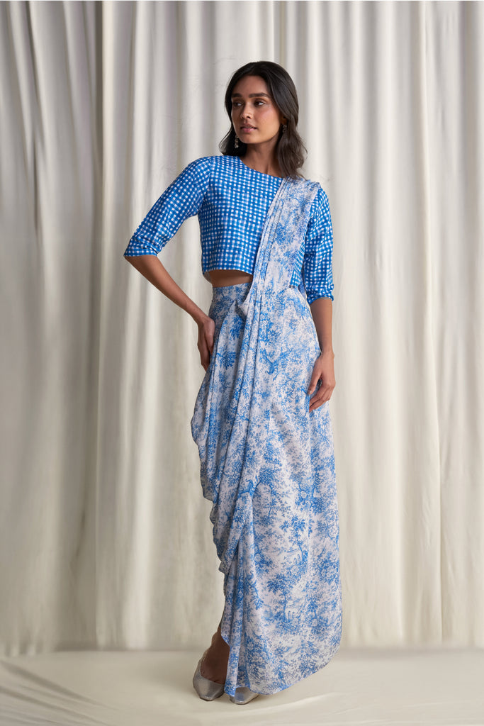 TOILE PRINT SARI DRAPE SKIRT dash and dot