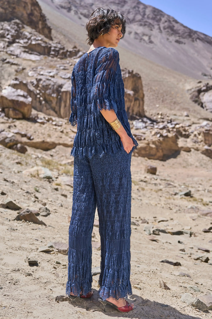 ALLOVER RUCHED LACE TOP dash and dot