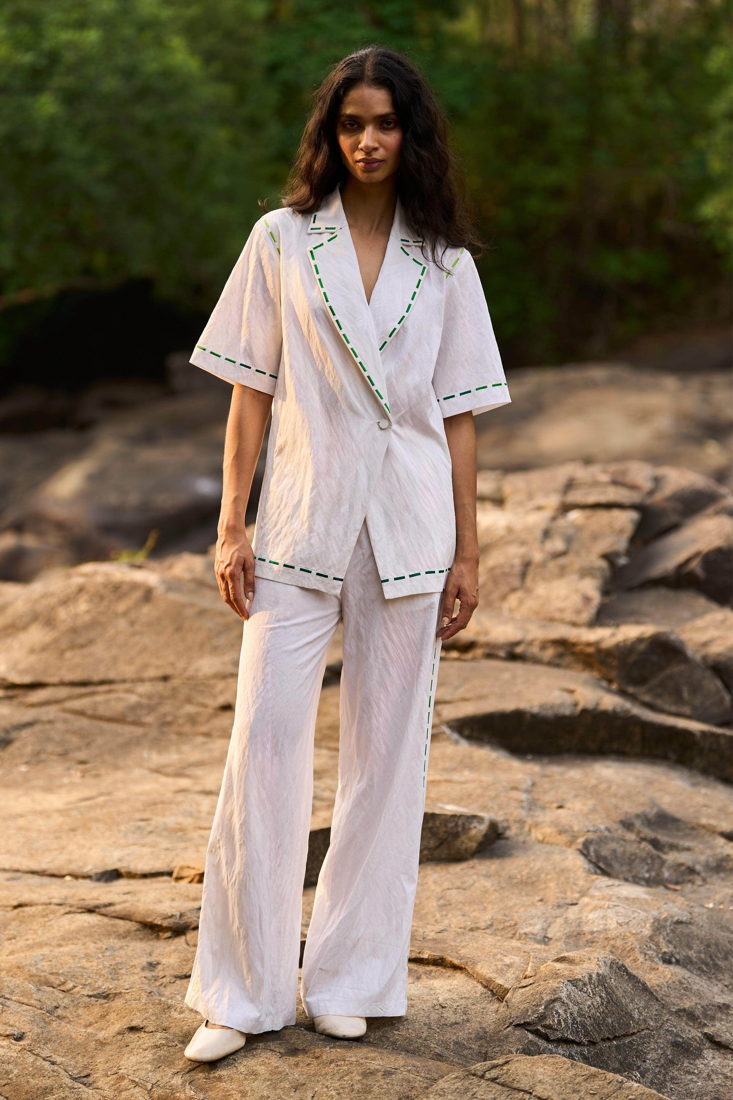 EMBROIDERED POPLIN SET - dash and dot