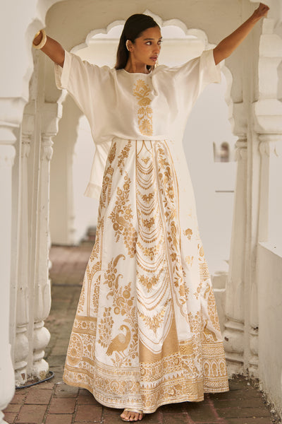 BENARES SILK BROCADE MAXI SKIRT