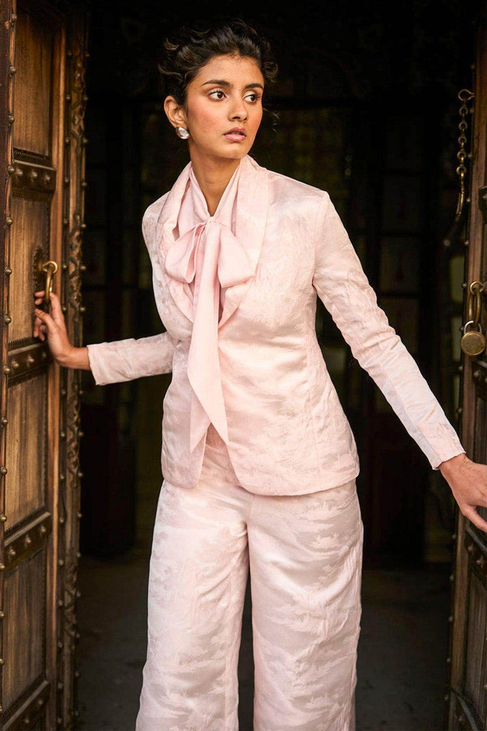 PINK BROCADE SUIT - dash and dot dash and dot