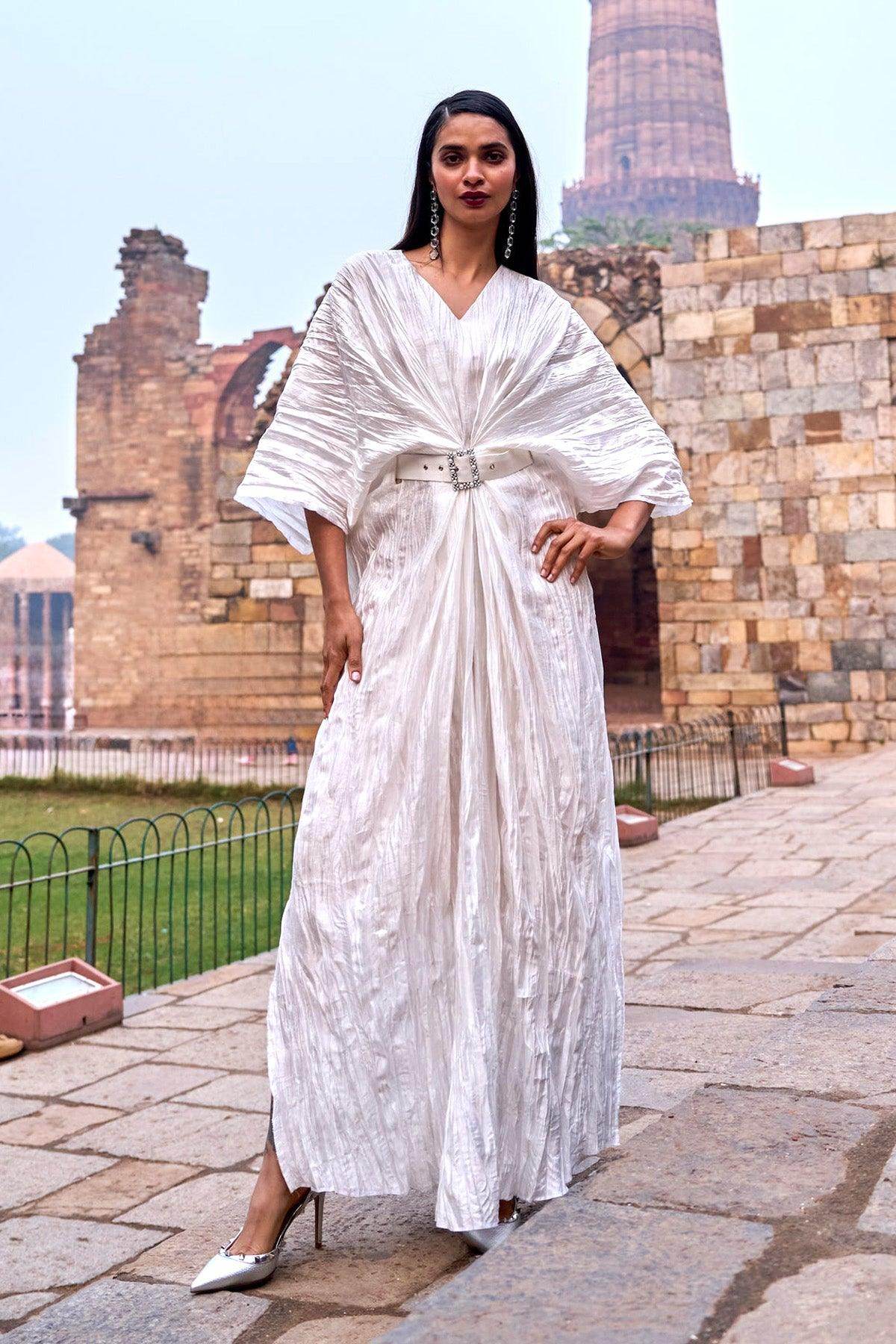 CRUSHED IVORY KAFTAN - dash and dot