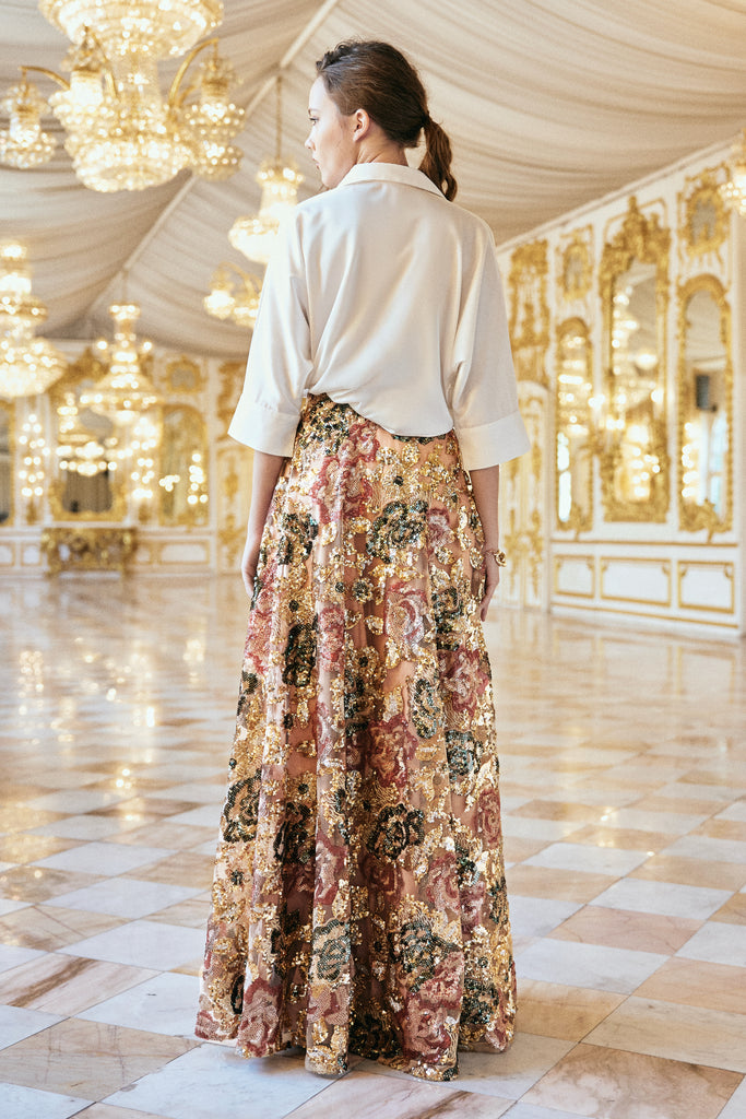 IVORY SATIN SHIRT dash and dot