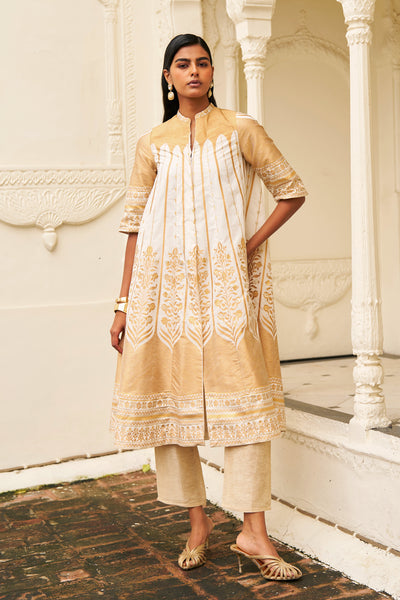 BENARES SILK BROCADE A-LINE JACKET