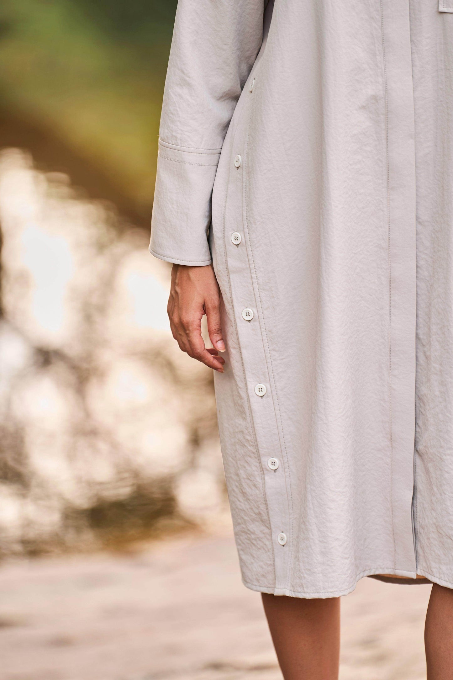 SIDE BUTTON SHIRT DRESS - dash and dot