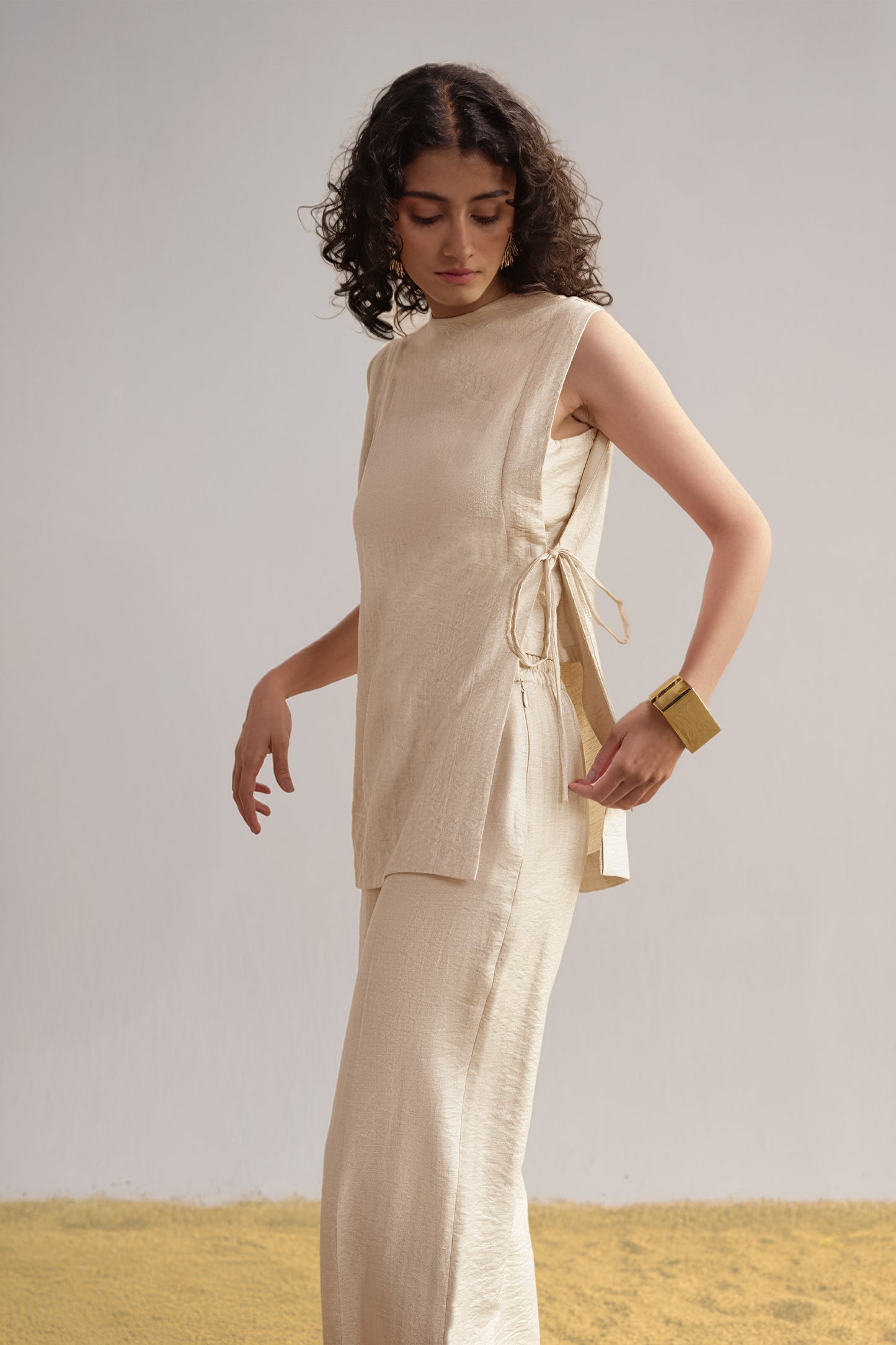 ORIGAMI SILK-LINEN TOP