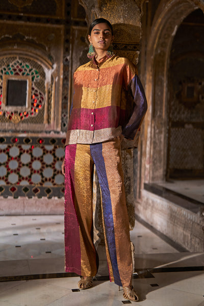 BENARES TISSUE STRIPED PANT SET