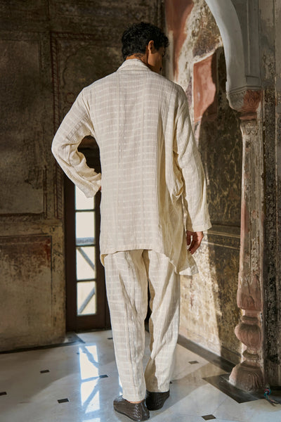 LONGLINE TEXTURED LINEN SHIRT