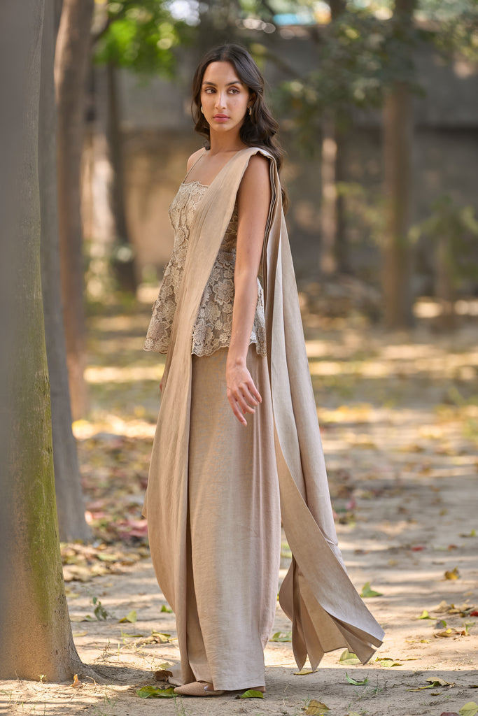 LINEN SARI DRAPE SKIRT dash and dot