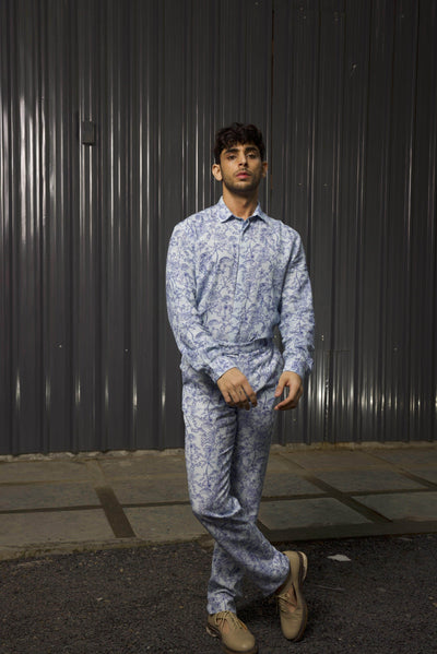 TONAL BLUE PRINTED SET - dash and dot