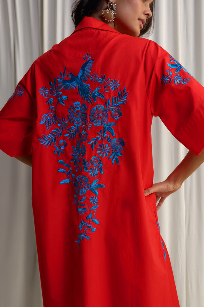 PLACEMENT EMBROIDERED SHIRT DRESS dash and dot