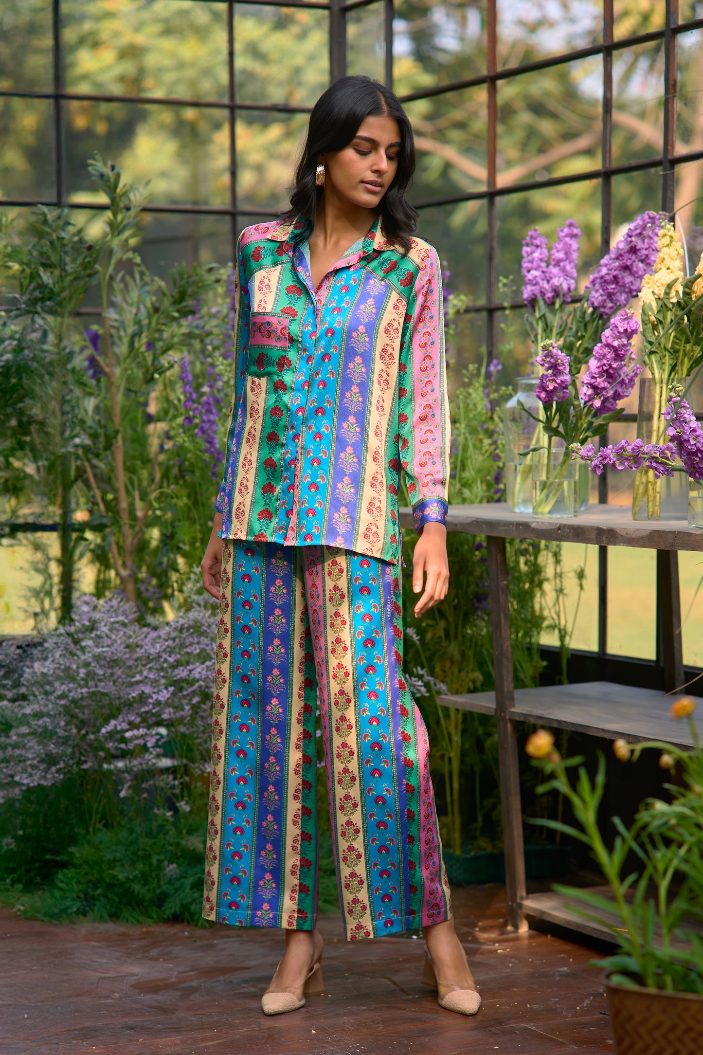 MULTI MOTIF STRIPE SHIRT